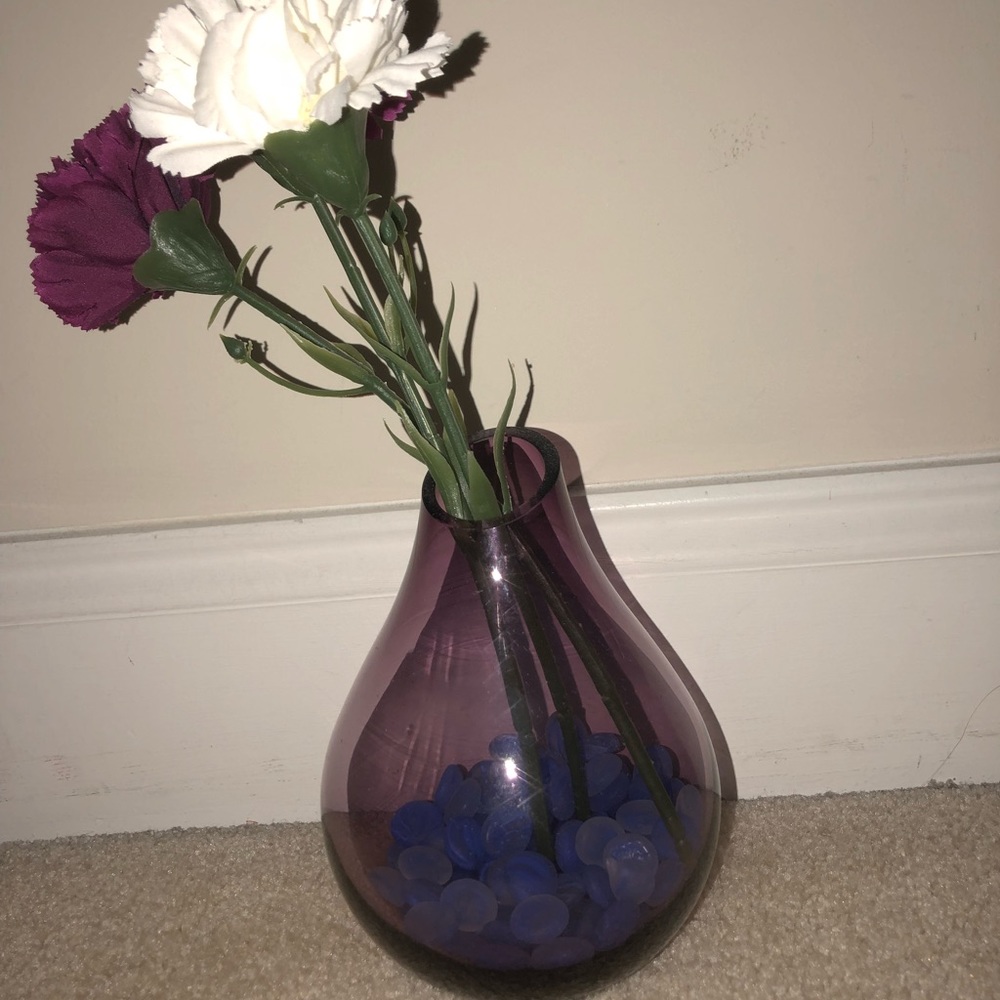 Purple tinted flower vase